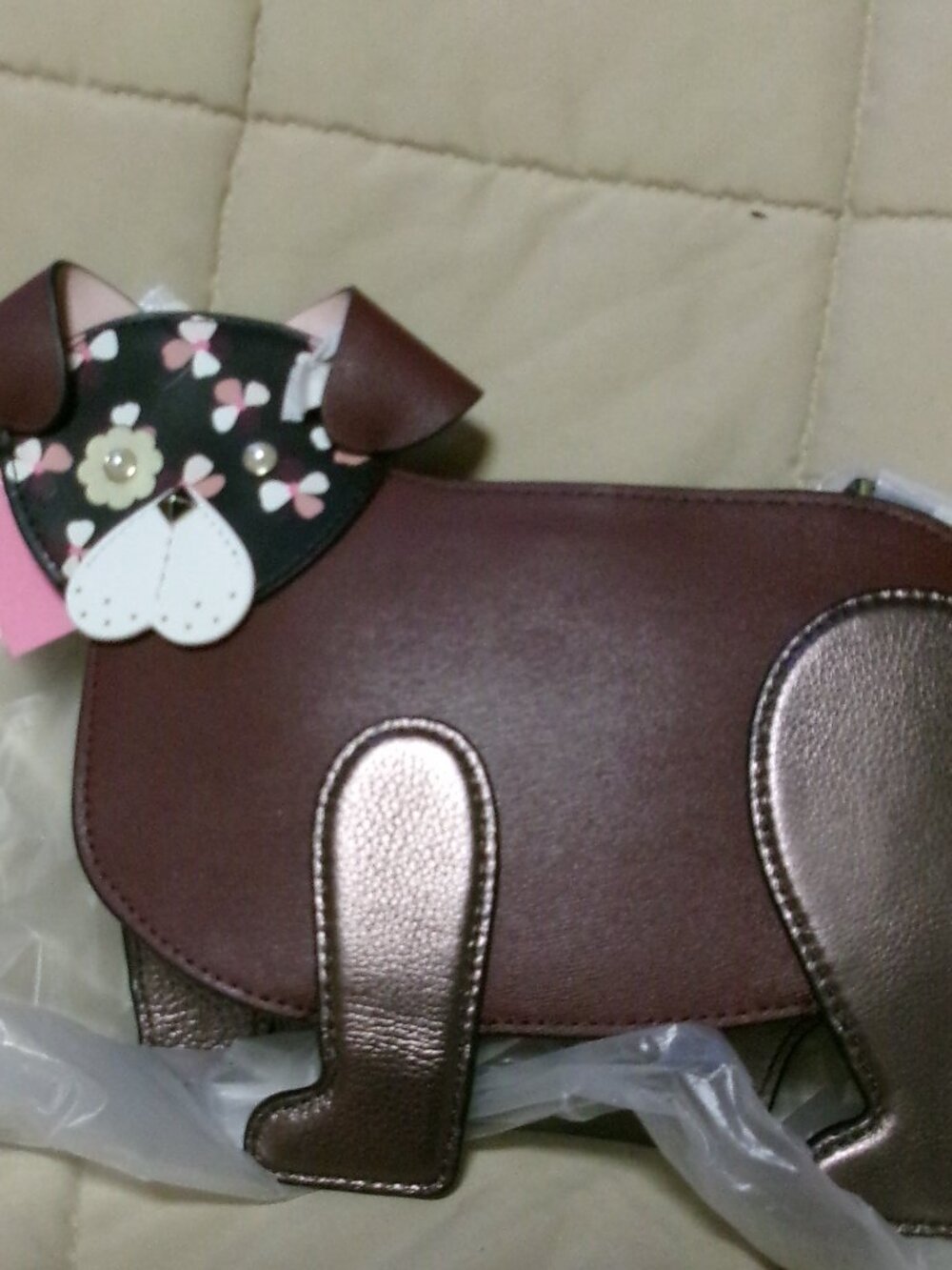 NWT Kate Spade Floral Dog Cherrywood Crossbody Bag